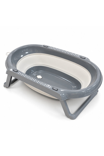 Babyjem Foldable Baby Bath Tub with Folding Legs, Drain Plug & Hanging Loop, ...