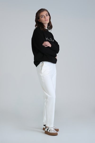 Lufian Amber Knitted Women's Sweatpants Off-White