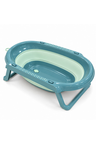 Babyjem Foldable Baby Bath Tub with Folding Legs, Drain Plug & Hanging Loop, ...