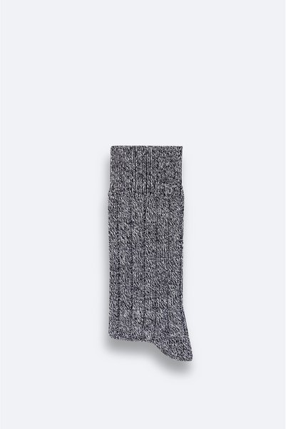 Avva Men's Black Wool Blend Ribbed Socks A42Y8500