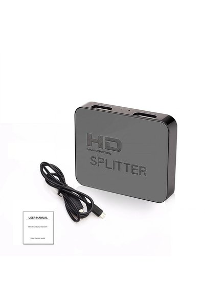 Choice Black 1x2 4K HDMI Splitter - 1 Input 2 Output Video Distributor for Du...