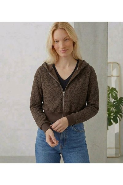 DFN Kadın fermuarlı sweatshirt