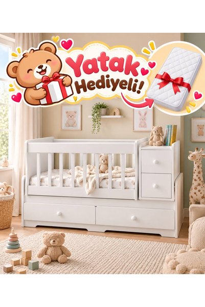 BANANA BABY Moon Anneyanı Sallanır Çekmeceli Büyüyen Beşik