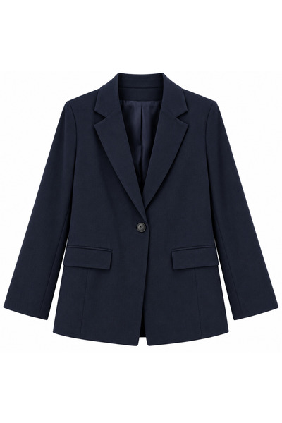 BONJOVİN PARİS Yün efekt lacivert blazer ceket