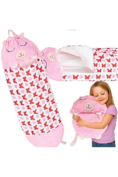 KESNUP Sac de dormit pentru copii 3-6 ani, model 2 în 1, 125x50cm, bumbac, po...
