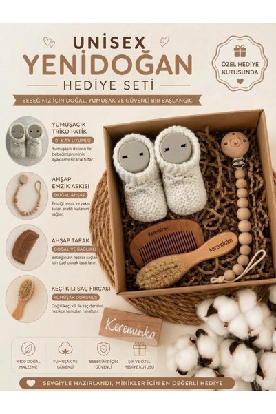 Kereminko Bebek Welcome Baby Gift - Unisex Newborn Gift Set