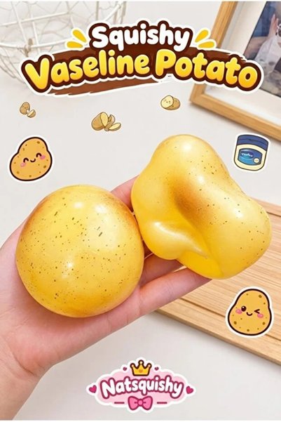 UĞURDAN Patates Sukuşi Vazelin Dokulu Yumuşak Esnek Jel Sıkmalı Stres Oyuncağı