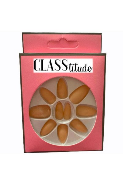 KESNUP Set de 12 unghii false autoadezive, model Nude Mat