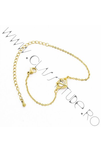 KESNUP Brățară din oțel inoxidabil placată cu aur de 24k, cu cristale