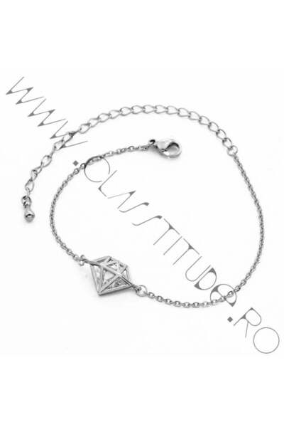 KESNUP Brățară cu cristale Swarovski din oțel inoxidabil argintiu