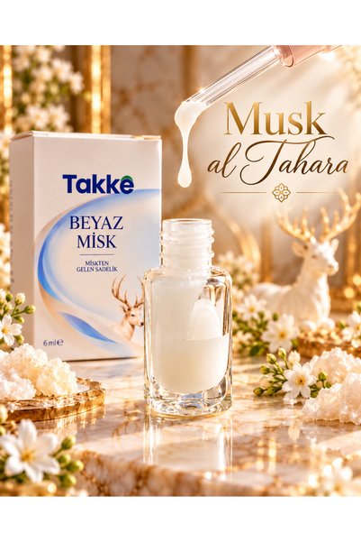 Takke ® Orjinal Beyaz Misk 6 ml Alkolsüz– Musk al Tahara Unisex Ferah Uzun Sü...