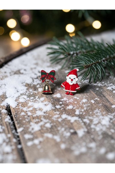 Yılbaşı Noel Baba Kırmızı Renk Küpe