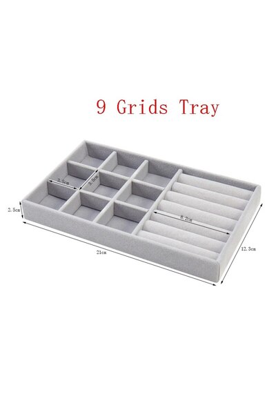 Choice 9 Grid plate New Jewelry Organizer Velvet Jewelry Storage Tray Display...