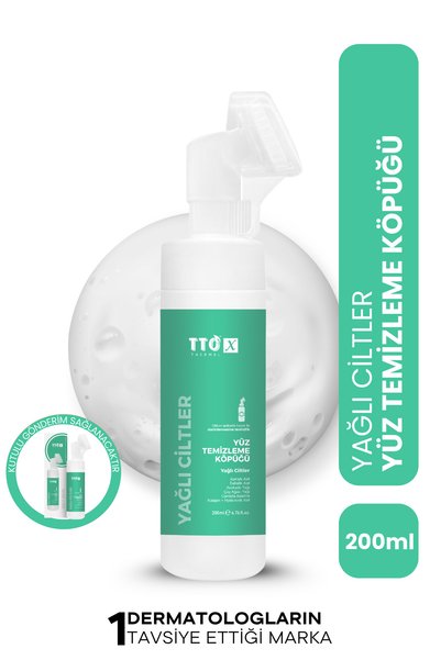TTO Yüz Temizleme Köpüğü Arındırıcı 200 ml Çay Ağacı Yağlı X Aplikatörlü Yağl...