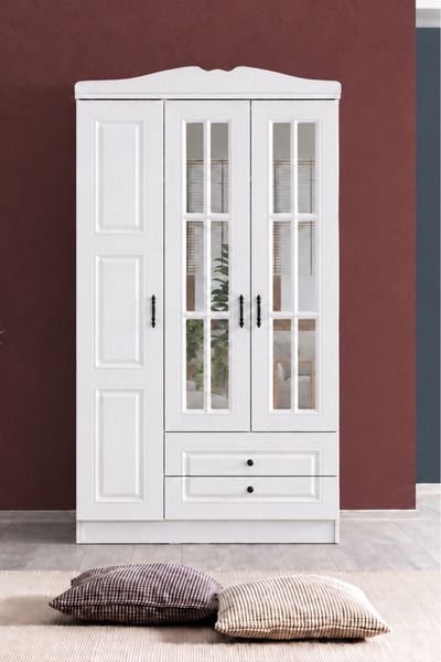 Setay Gardırop, Country West Mdf Ön Yüzeyli 3 Kapılı Dolap - Beyaz