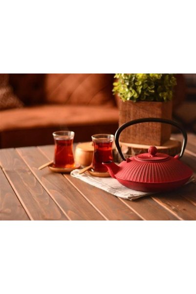 Bambum Taşev T0588 Mate Döküm Demlik 1150 ml Kırmız
