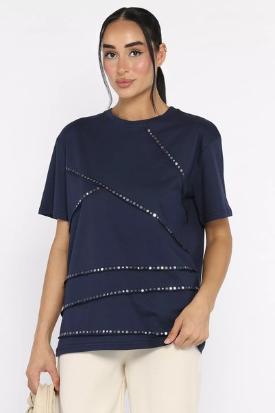 TOZLU Tricou Gülseli pentru femei, stil crew neck