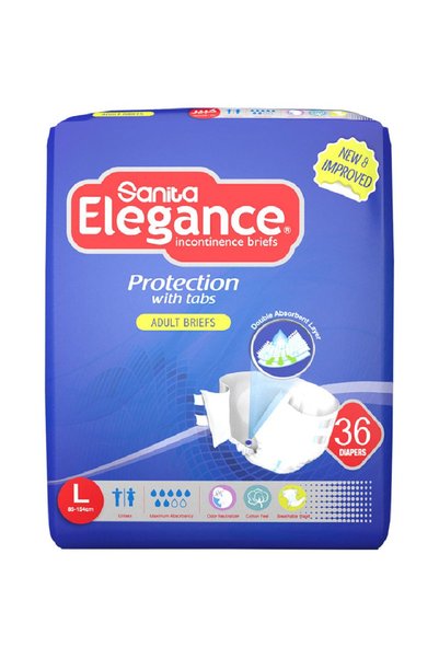Sanita Elegance سانيتا إليغنس، حفاضات للكبار، طبقة امتصاص مزدوجة، كبير - 36 قطعة
