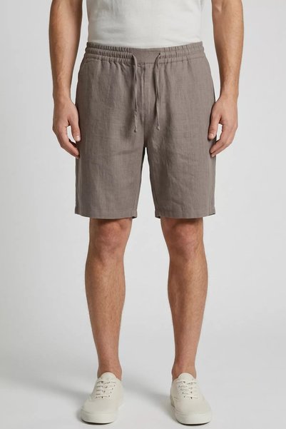 TOZLU Men's Elastic Waist Linen Shorts