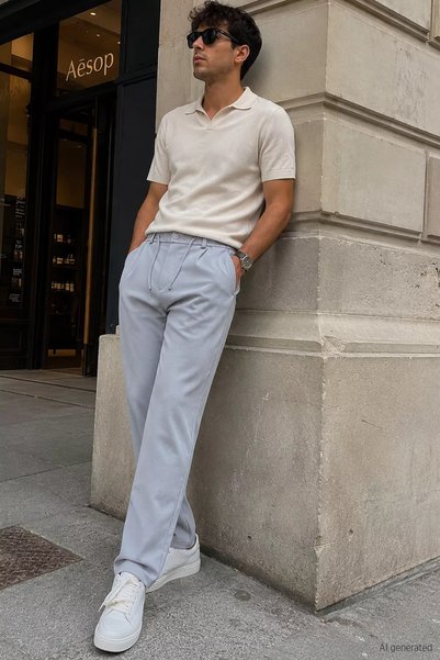 TOZLU Pantaloni jogger pentru bărbați, cu talie elastică și șnur