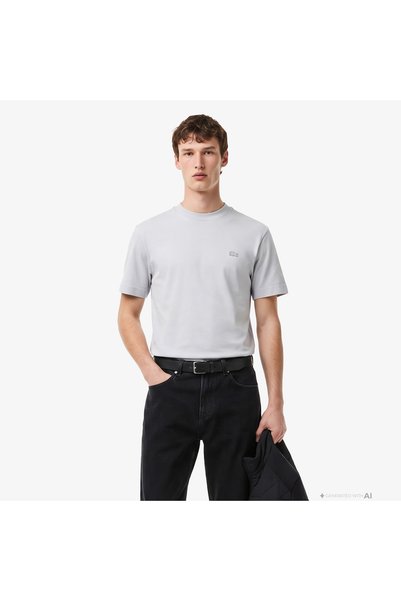 Lacoste Erkek Relaxed Fit Bisiklet Yaka Gri T-shirt