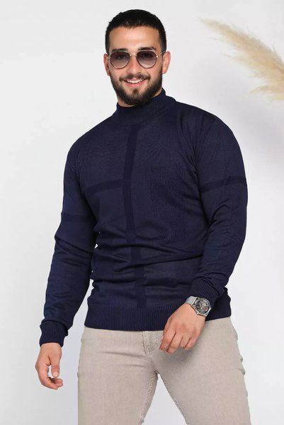TOZLU Men's Patterned Knitwear Sweater