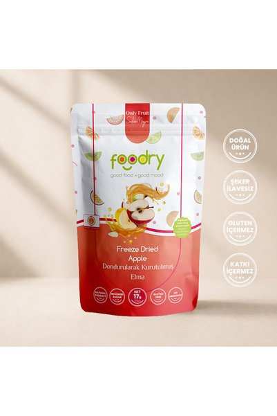 Foodry Dondurularak Kurutulmuş Elma - Freeze Dry Elma 17g | Katkısız Çıtır Me...