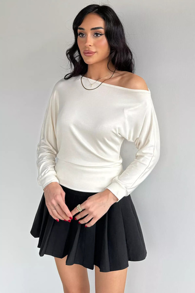 TOZLU Gülseli Women's Bat Sleeve Lycra Blouse