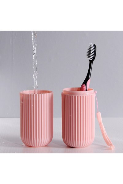 Choice Pink Toothbrush Cup Portable Toothbrush Holder Multifunction Travel Cu...