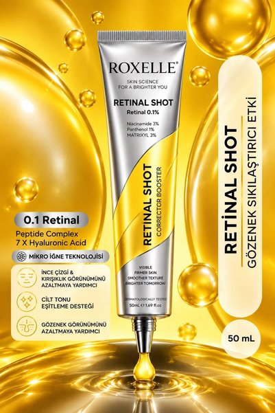 ROXELLE Retinal (%0,1) Shot Corrector Booster Krem 50 ml | Niacinamide %3 Pan...