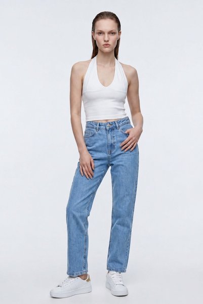 HAKKE Yüksek Bel Straight Jean PANTOLON