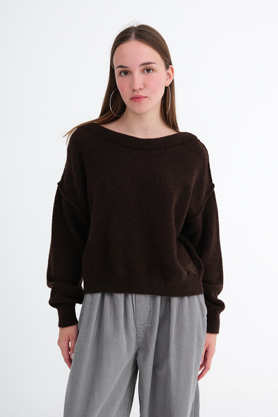 Addax Boat Neck Knitwear Sweater K3466