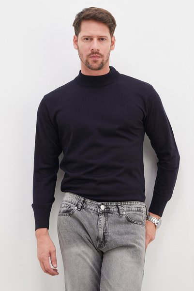 Fulla Moda Basic High Neck Regular Fit Knit Sweater