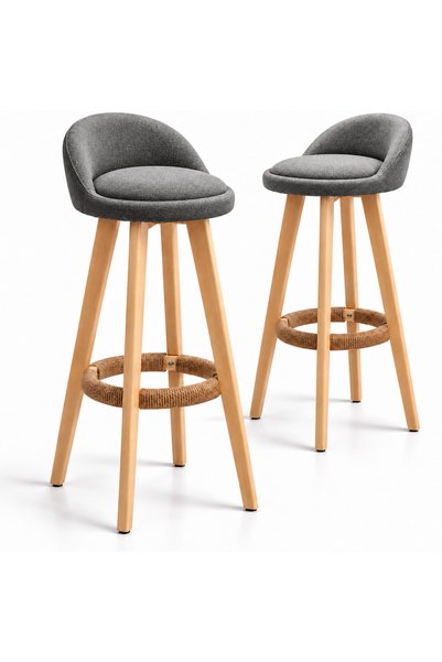 Quasar & Co. Set 2 scaune bar, rotative, tapitate, tip bucatarie, 37x37x80 cm...