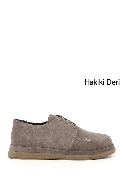 GÖNDERİ(R) Women's Mink Suede Lace-Up Genuine Leather Shoes
