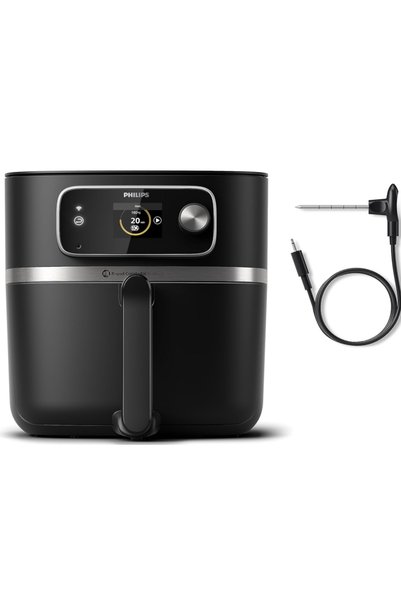 Philips مقلاة هوائية كبيرة الحجم، طراز HD9880/91، سعة 8.3 لتر، متينة، خيار مت...