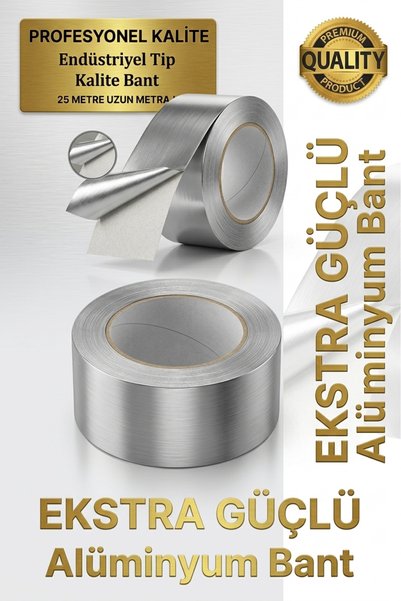 KL HOME 25 METRE - UZUN METRAJ - PRO SERİ GERÇEK Aluminyum FOLYO BANT ( 1 ADE...