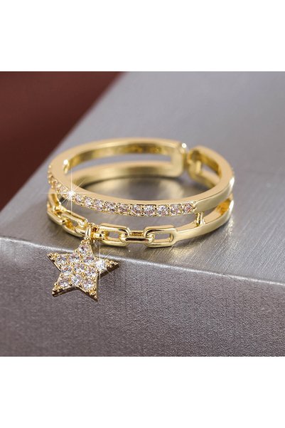 Choice resizable golden white Exquisite Double-layer Design Women's Opening R...