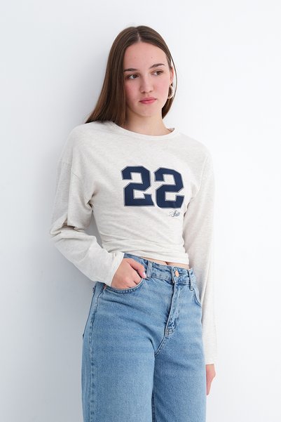 Addax Printed Long Sleeve T-Shirt B1966