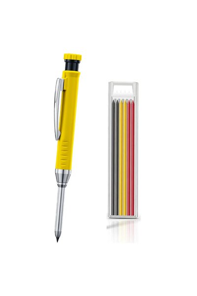 Choice set A -Yellow Solid Carpenter Mechanical Pencil with Sharpener Woodwor...