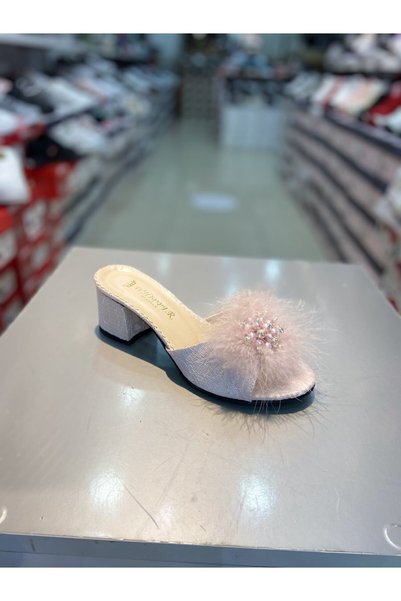 Alphus Whipper Low Heel Furry Slippers