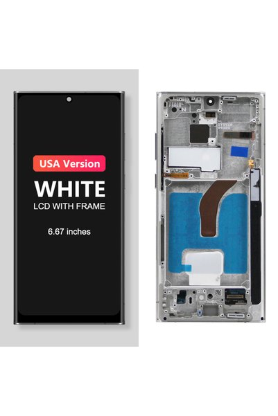 Choice6 US White Frame S22 Ultra For Samsung For AMOLED S908 S908B S908U S908...