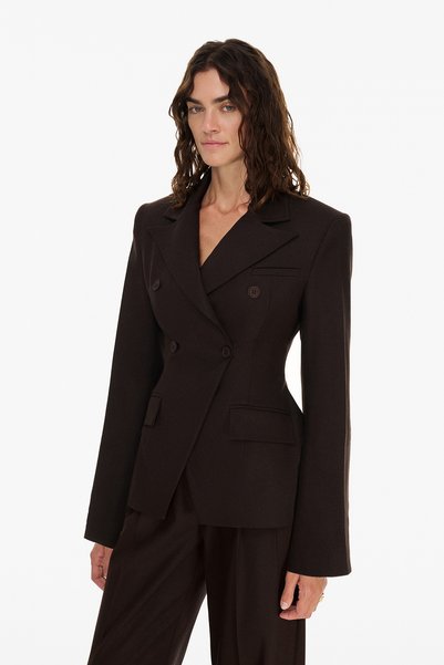 VATKALI Çift düğmeli kruvaze fitted blazer