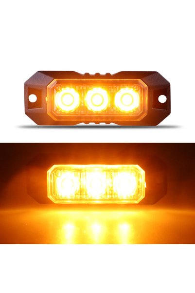 choice2 1PCS Yellow 1PCS 3Led Strobe Warning Light Strobe Grille Flashing Lig...