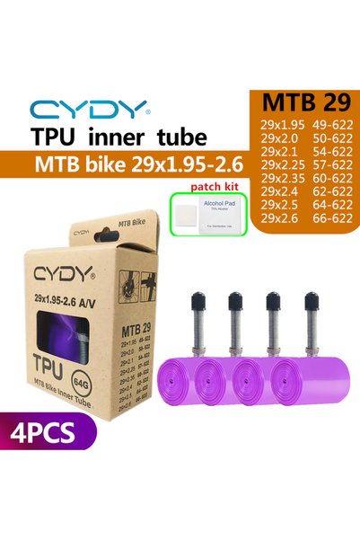 Choice Schrader Valve 45mm 29x1.95-2.6 AV 4PC CYDY TPU MTB Bike Inner Tube Ca...