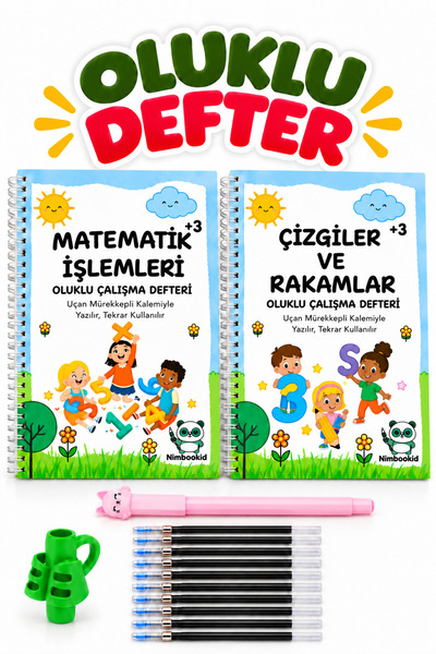 Nimbookid Sihirli Kalemli Oluklu (Kabartmalı) Matematik İşlemleri ve Çizgiler...