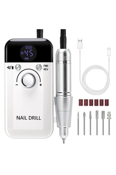 Choice White Set 45000RPM Nail Drill Machine With Low Noise Portable Nail Dri...