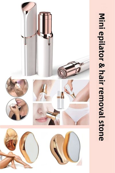 Generic Brand جهاز إزالة شعر الوجه - ماكينة إزالة شعر الشارب - 1 حجر كريستال ...