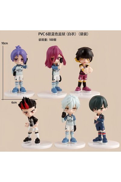 choice2 black 6pcs/set BLUE LOCK Isagi Yoichi Anime Figure Toys Collection An...