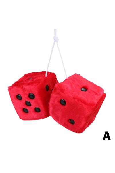 Choice A Long Hair Hot Stamping Dot Dice Plush Toy Cube Pendant Car Ornament ...